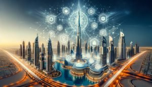 Dall·e 2023 11 02 18.11.34 Photo Depicting Dubai As A Decentralized Blockchain And Web3 Hub In The 21st Century. The Image Showcases The Burj Khalifa As The Focal Point With A .jpg