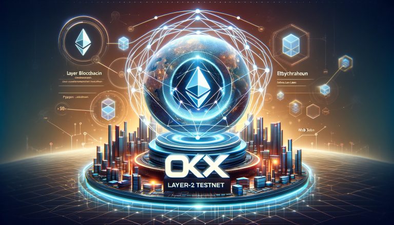Dall·e 2023 11 14 13.50.03 Create A Compelling Cover Image For The Collaboration Between Okx And Polygon Labs On The X1 Testnet. The Design Should Emphasize The Concept Of A L.jpg