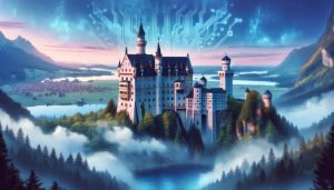 Dall·e 2023 11 14 14.48.42 An Artistic And Compelling Cover Image For A Story About Disneys New Digital Collectibles Brand Disney Pinnacle Inspired By The Real World Neuschwa.jpg