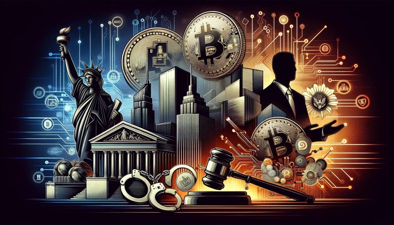 Dall·e 2023 11 16 17.37.22 Design A News Cover Image For A Story About The Arrest Of Three Individuals By The U.s. Attorneys Office And The Fbi In A Cryptocurrency Fraud Case. .jpg