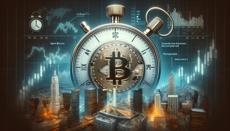 Dall·e 2023 11 17 16.05.32 Design A Cover Image For The News Story About The Sec Extending The Decision Period For Global X And Franklin Templetons Spot Bitcoin Etfs. The Image.jpg