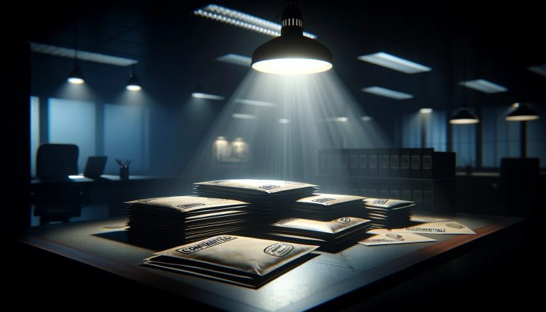 Dall·e 2023 11 28 18.08.24 A Rectangular Cover Image For A News Article About A Company Being Granted Permission To Submit Certain Documents Under Seal. The Image Should Depict .jpg