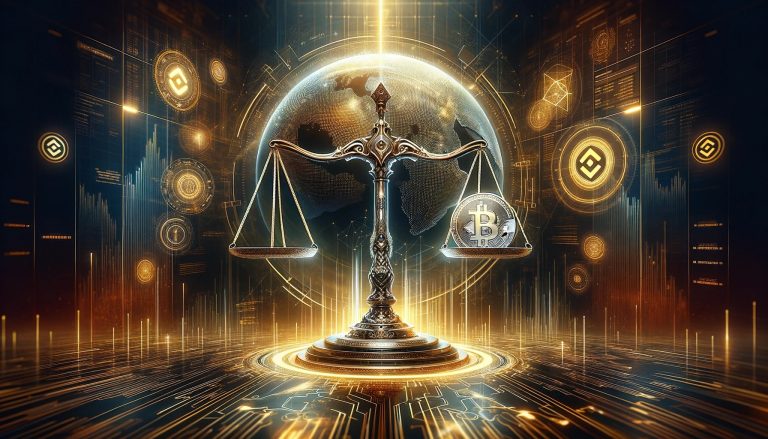 Dall·e 2023 12 05 11.52.53 A Futuristic And Dynamic Cover Image For A Tech Publication In Landscape Orientation Depicting A Historic Turning Point In Crypto Regulation And Enf.jpg