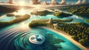 Dall·e 2023 12 08 15.30.22 Create A Hyperrealistic Landscape Oriented Cover Image That Emphasizes The Natural Beauty Of Palau While Incorporating The Ripple Xrp Logo To Repre.jpg