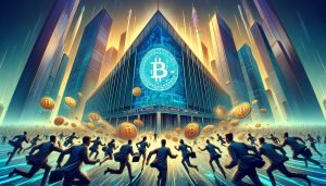 Dall·e 2023 12 08 16.20.24 A Landscape Oriented Cover Image For A Tech Publication Story Focusing On The Rush Of Bitcoin Etf Applicants To The Market While The Sec Evaluates Th.jpg