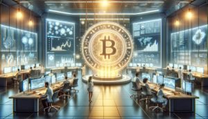 Dall·e 2023 12 13 12.14.04 A Futuristic Bitcoin Startup Lab Blending Elements Of Technology And Finance. The Scene Is Set In A Spacious Modern Lab With Sleek Minimalist Desig.jpg