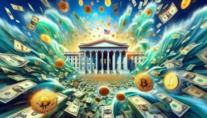 Dall·e 2023 12 13 14.51.17 Create An Energetic Action Filled Cover Image With The U.s. Treasury Building At The Center Symbolizing The Heart Of Government Finance. Around This.jpg