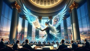 Dall·e 2023 12 14 14.45.29 A Dynamic Landscape Oriented Cover Image Portraying A Valkyrie Symbolizing Power And Oversight Turning In A Revised Set Of Papers To The U.s. Secur.jpg