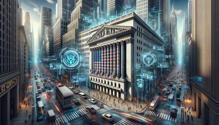 Dall·e 2023 12 20 14.48.24 A Hyperrealistic Cover For A Tech Publication In Landscape Orientation Focusing Exclusively On The Intersection Of The Sec And Wall Street In The Con.jpg