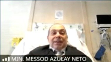 Ministro Messod participa de sessão do STF na cama do hospital