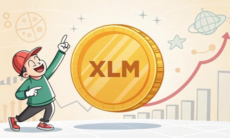 A Cartoon Character Pointing At A Large Xlm Coin I 11zon 1000x600.jpg