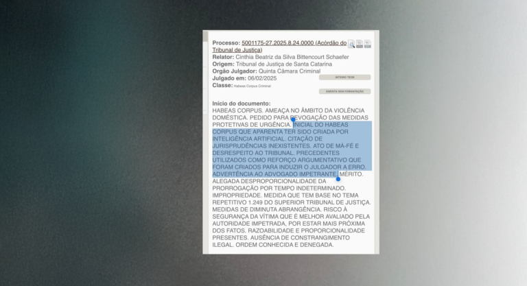 ‘Má-fé e desrespeito’: Juíza adverte advogado por uso de jurisprudência falsa e petição feita por IA