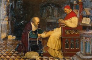Yw018148v guy de chauliac bandaging the leg of pope clement vii at avignon while petrarch his enemy.jpeg