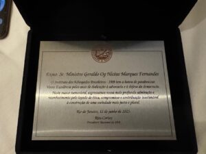 Instituto dos Advogados Brasileiros homenageia Og Fernandes no I Congresso Nacional de Direito Aduaneiro, Marítimo e Portuário