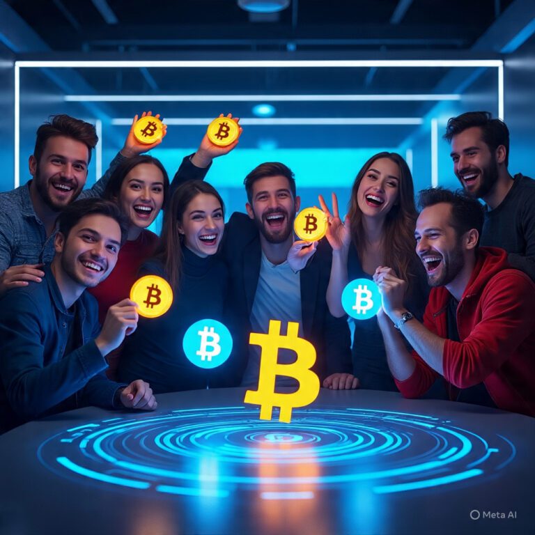 Create image of people enjoying bitcoin profits 1.jpeg