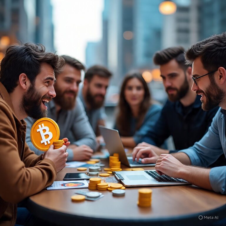 Generate image of people salivating about bitcoin.jpeg