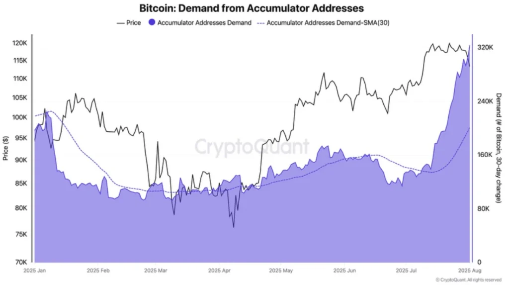 Endereços de acumulador de Crypto Quant BTC