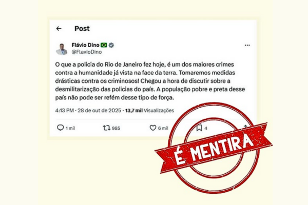 Dino rebate publicação falsa sobre megaoperação no RJ: 'insistem em chamar de liberdade de expressão'