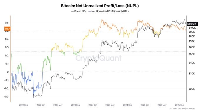 Bitcoin NUPL caiu