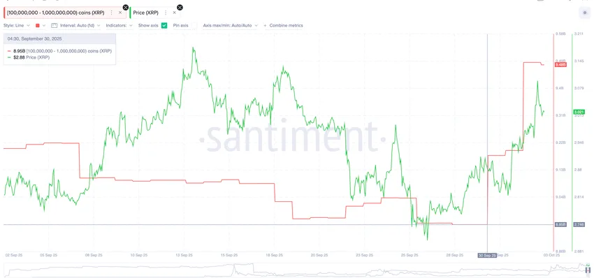Atividade de baleia XRP no auge