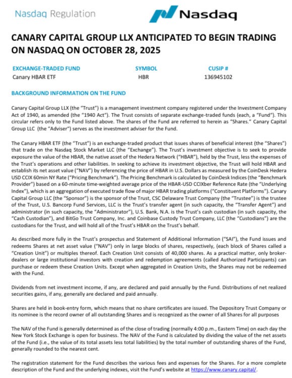ETF Canário HBAR