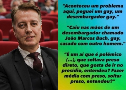Desembargador do TJ-SC, João Marcos Buch é alvo de mensagens homofóbicas enviadas por advogados