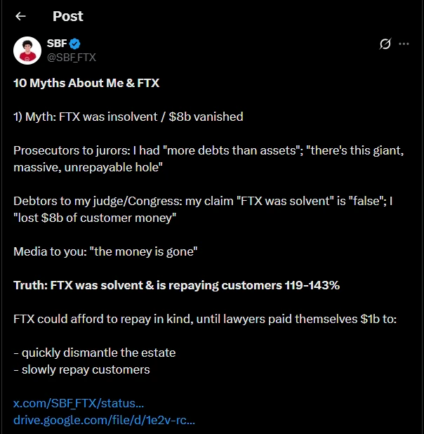 Sam Bankman-Fried diz que a FTX está reembolsando os clientes entre 119 e 143%
