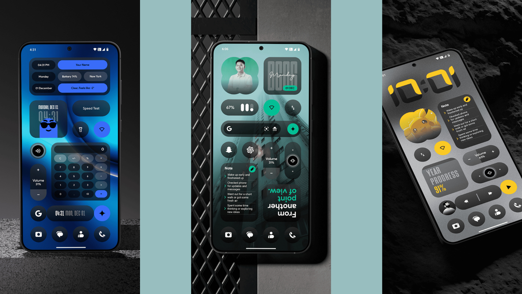 imagens do app App DarkGlass Widgets
