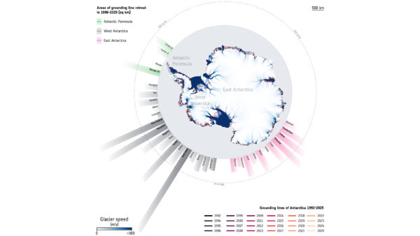 A Antártica perdeu 5.000 milhas quadradas de “gelo aterrado” nos últimos 30 anos, revelam imagens de satélite