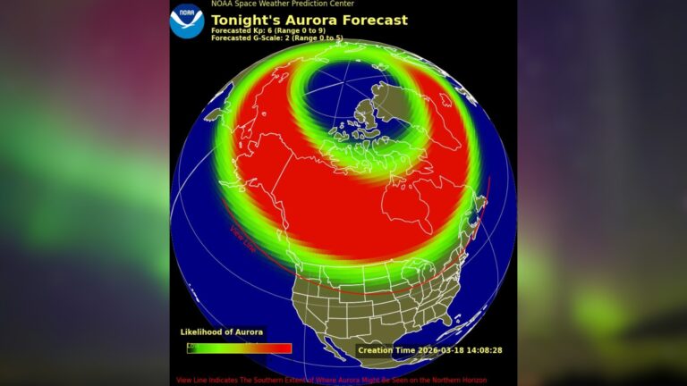 A aurora boreal pode ser visível em 16 estados dos EUA esta noite, enquanto vários CMEs correm em direção à Terra