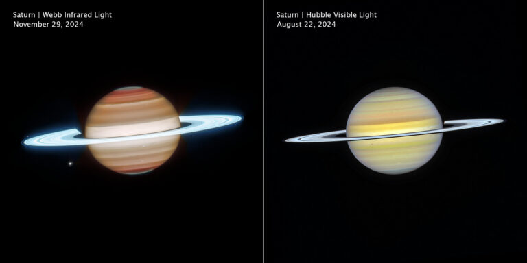 Webb e Hubble capturam novas vistas de Saturno
