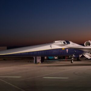 X-59 se prepara para a segunda foto de voo de teste do dia em 18 de março de 2026