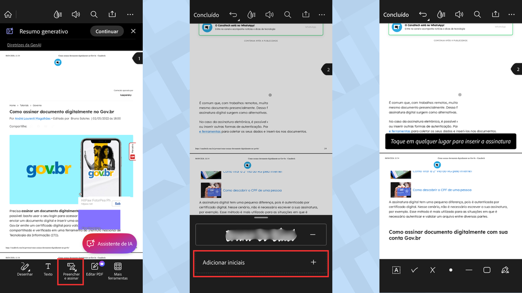 Como assinar PDF (Imagem: Captura de tela/Bruno De Blasi/Canaltech)