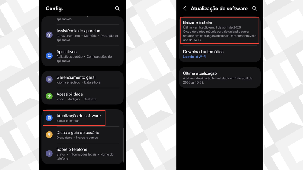 Passos para atualizar o sistema operacional do Samsung