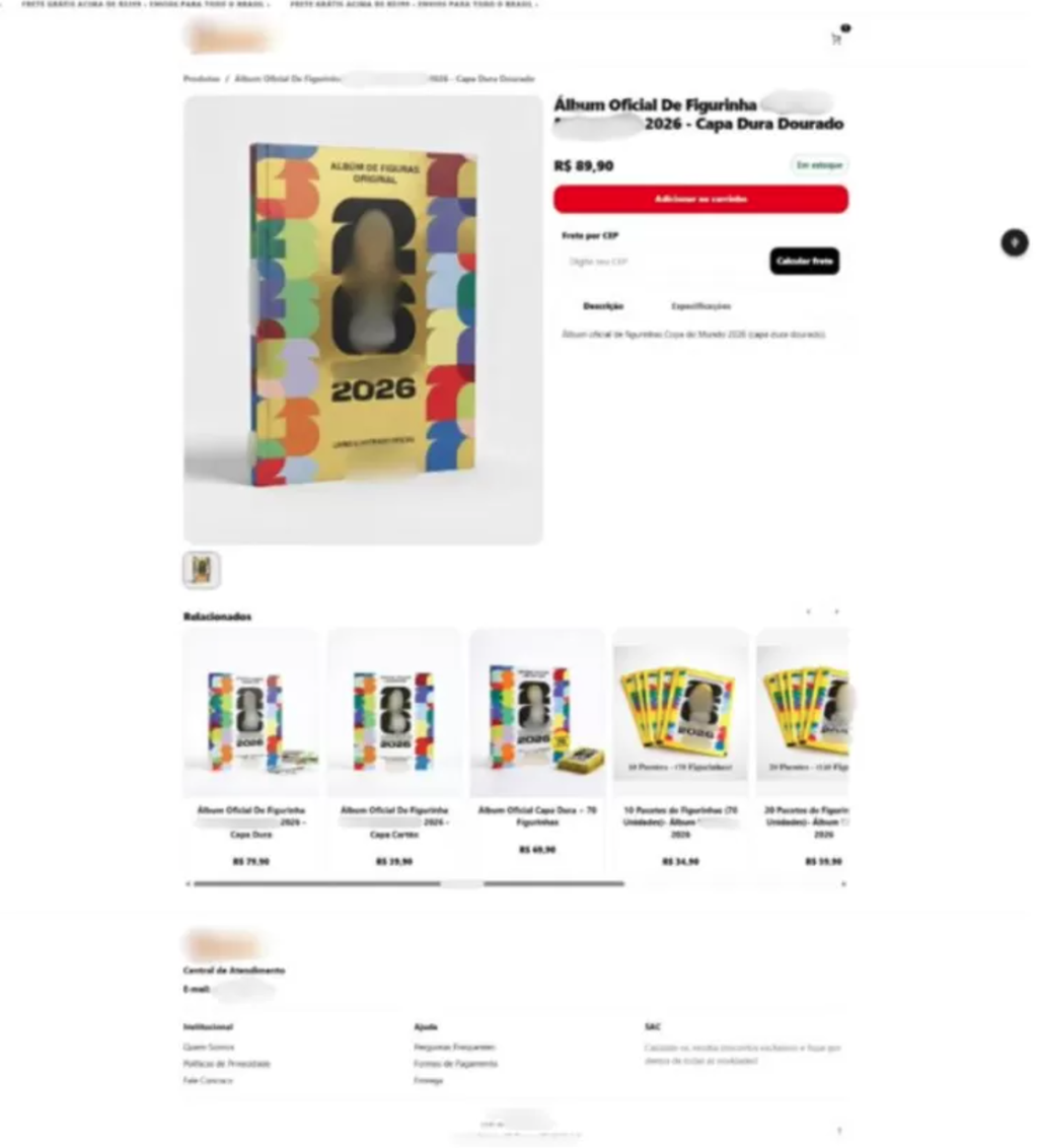 Um dos álbuns falsos sendo vendidos nos domínios fraudulentos, segundo levantamento de pesquisadores de segurança (Imagem: Kaspersky/Divulgação)