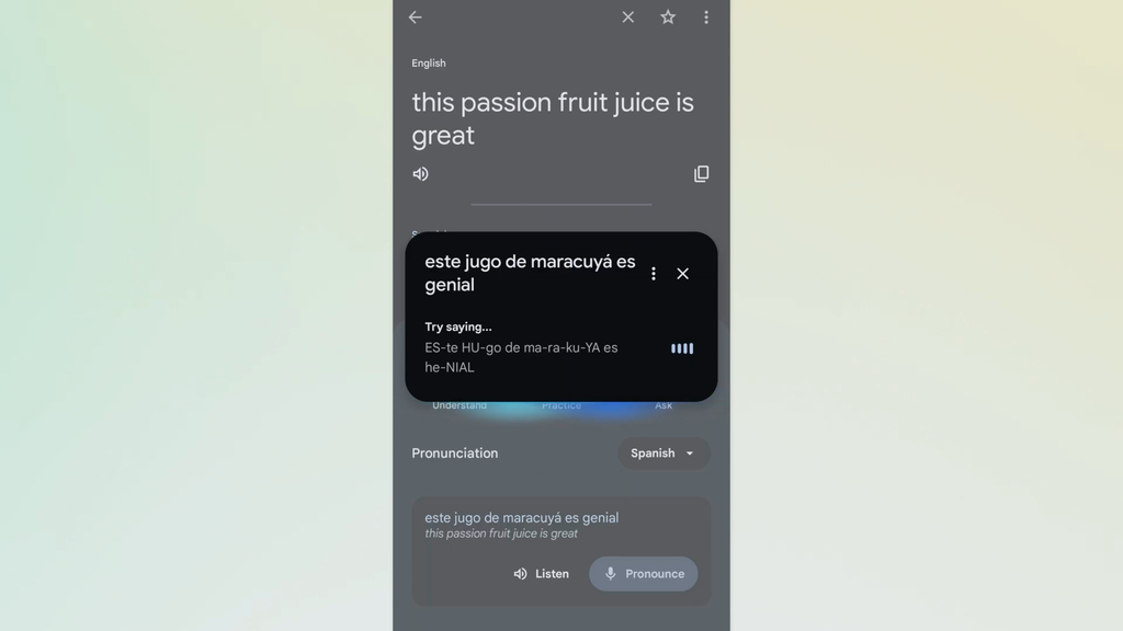 Corretor de pronúncia do Google Tradutor