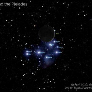 Transmissão ao vivo do telescópio: observe a lua passar na frente das Plêiades em 19 de abril