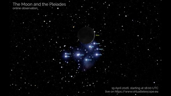 Transmissão ao vivo do telescópio: observe a lua passar na frente das Plêiades em 19 de abril