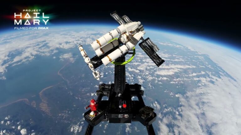 Um conjunto Lego 'Project Hail Mary' acaba de subir à estratosfera, quebrando o Recorde Mundial do Guinness para o voo mais alto
