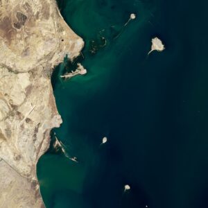 Uma escola de ilhas vulcânicas de lama no Azerbaijão