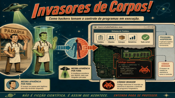 Invasores de Corpos: como hackers tomam o controle de programas em execução