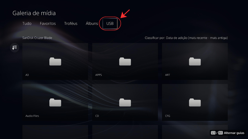 Tranferência de dados UBS PS5 e PS4