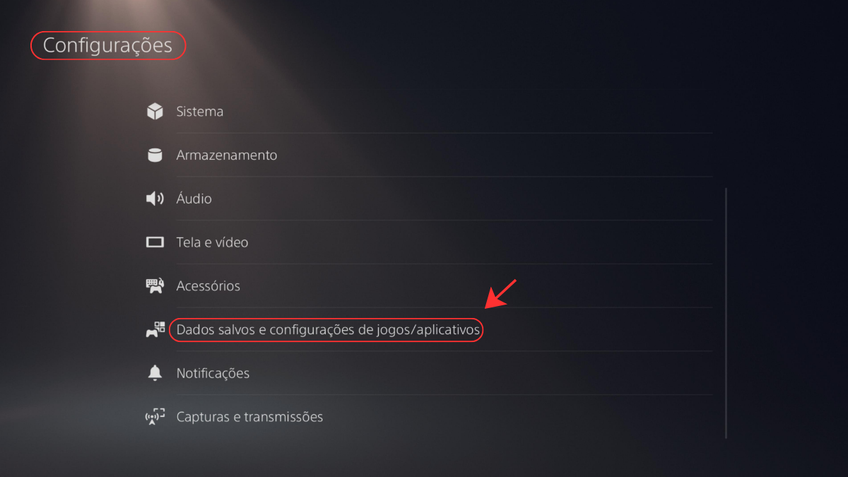 Transferência de dados via nuvem PS5 e PS4