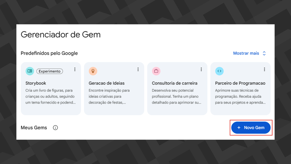 Passos para criar Gemini Gems