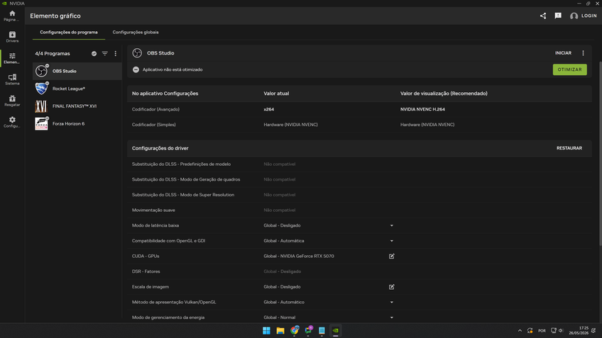 NVIDIA App com recursos do Painel de Controle
