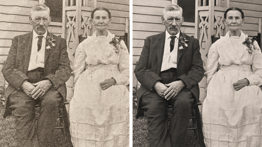 foto granulada e ajustada ao lado