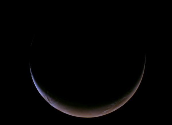 A missão Psyche da NASA fotografa o crescente de Marte