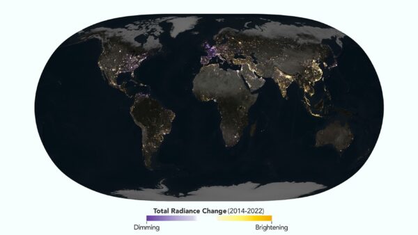 Imagens de satélite da NASA revelam mudanças dramáticas nas luzes noturnas da Terra