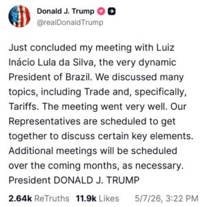 JOTA Principal: Com minerais críticos na pauta, Lula indica a Trump que quem quer rir, tem que fazer rir