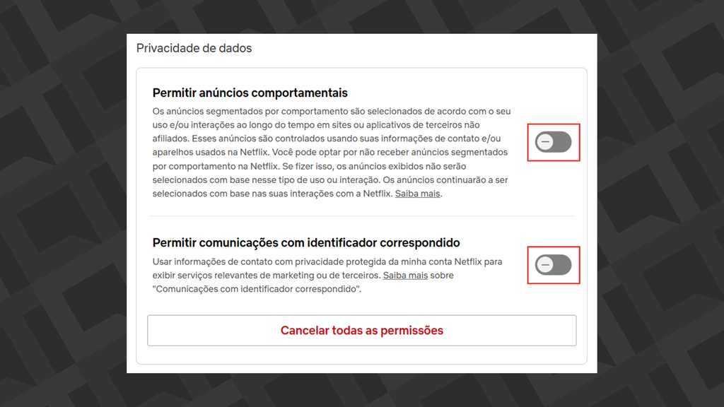 Passos para desativar o compartilhamento de histórico com terceiros na Netflix